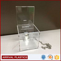 Benutzer definierte OEM abschließbare Kunststoff Plexiglas Charity Collection Spenden box Acryl Charity Spar büchsen für Spenden
