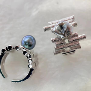 WENCHI S925 Silver Ring DIY Pearl Accessories Hollow Out Version 9-13mm Round 10440 Model 11915 <b>Jewelry</b> <b>Holder</b> - Product Image 2