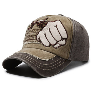 Gorra de Béisbol Vintage Desgastada con Bordado, Gorra de Béisbol de 5 Paneles con Bordado de Puño - Product Image 5