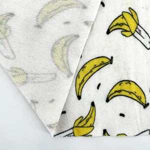 定制设计数码印花96.5% 竹3.5% 氨纶面料香蕉图案睡衣