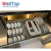 WELLTOP Nouveautés Organisateur de tiroir de cuisine modulaire 900 mm avec séparateur de vaisselle réglable pour armoire et plateau de rangement