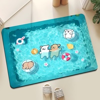 Tapis de bain en diatomite à séchage rapide, antidérapant, super absorbant, motif chien, tapis de sol pour salle de bain, écologique, décoration intérieure