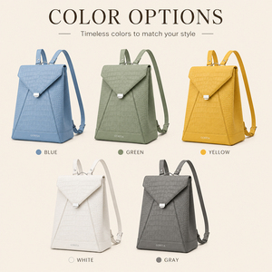 Private Label Handbag OEM ODM <b>Men</b> Crocodile Texture <b>Backpack</b> PU <b>Leather</b> Business Travel Daypack Custom Logo - Product Image 2