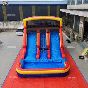 Toboggan gonflable commercial en PVC double voie de haute qualité avec impression de logo et <span class=keywords><strong>piscine</strong></span> intégrée pour la <span class=keywords><strong>location</strong></span> – Prix de gros Chine - Product Image 2