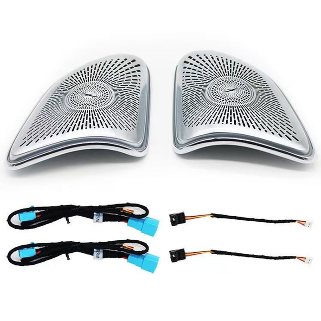 Car Ambient LED Light Multicolor 12V for Mercedes GLE GLS W167 Stainless Steel Tweeter Cover Mount Bracket Interior Upgrade