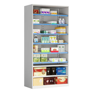 Étagère à <span class=keywords><strong>pharmacie</strong></span> en acier 2 étagères fixes et unité à 6 niveaux <span class=keywords><strong>avec</strong></span> 12 plateaux coulissants Clinique hospitalière Infirmerie <span class=keywords><strong>Pharmacie</strong></span> <span class=keywords><strong>Armoire</strong></span> à <span class=keywords><strong>pharmacie</strong></span> - Product Image 1