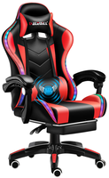 Chaises de jeu pour ordinateur en cuir réglables en hauteur avec repose-pieds, logo personnalisé, pour le bureau ou le jeu