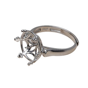 Handmade DIY S925 Silver Ring Carrier Euro American Style <b>Concealer</b> for Korean Women's 11-12 Pearl Loose Pearls - Product Image 5