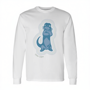 Camiseta de manga larga Gay Otter Vibes Premium para hombres peludos y con pelo abundante - Product Image 2