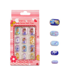 Haute qualité <span class=keywords><strong>Anime</strong></span> filles presse sur les ongles pour enfants 8 à 9 dessin animé disney princesse enfants ongles bleu foncé mignon personnage <span class=keywords><strong>faux</strong></span> ongles - Product Image 6