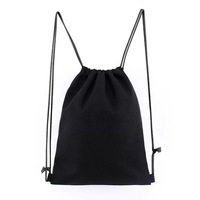 2021 nouveau design sac à cordon en toile noire sac à cordon en coton avec logo