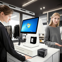 Layar sentuh ganda 15.6 inci Windows layar sentuh Quad-core Full HD mesin kasir semua dalam satu POS harga murah