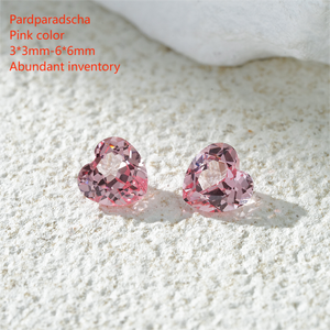 Zaffiro Padparadscha Rosa Coltivato in Laboratorio Starsgem, Taglio a Cuore 3*3mm 5*5mm 6*6mm, Gemma per Creazione Gioielli, Prezzo di Fabbrica - Product Image 1