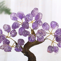 Mini arbre d'améthyste de pierre de guérison d'énergie spirituelle naturelle pour des cadeaux de bricolage de bureau à domicile