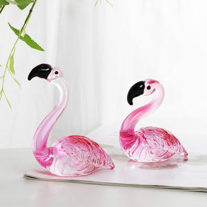 Figurine en verre soufflé à la main, flamant rose, souvenir, décoration artistique artisanale, figurine rose, collection d'animaux, décoration de table, décoration de la maison - Product Image 2