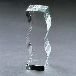 Benutzer definierte Qualität 3D Gravur Runde Rohglas K9 Crystal Trophy Award Plaque Trophy