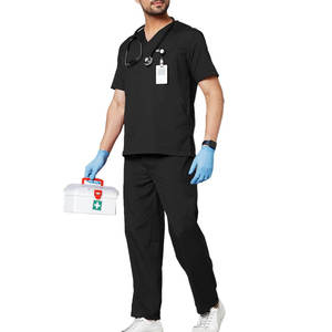Mezclas de algodón OEM de alta calidad, uniformes de trabajo de enfermera médica Unisex, juegos de fregado de Hospital para Hospital, venta al por mayor - Product Image 1