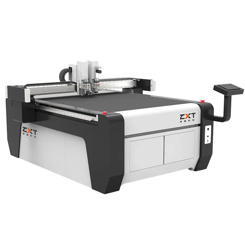 Máquina cortadora de muestras de caja de cartón corrugado con cuchillo oscilante Digital CNC ZXT con herramienta de plegado de corte