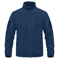 Veste pour homme à poches multiples de couleur zippée Vestes thermiques de randonnée Veste tactique de combat de chasse Manteau coupe-vent d'extérieur en polaire