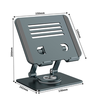 Boîtier de tablette PC en alliage d'aluminium antivol rotatif à 360 degrés pour iPad 10,2 pouces 45x260 mm, support de bureau