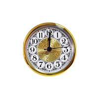 Insert Jam Quartz 90mm dengan Bezel Emas, Dial Bermotif Bunga, Angka Arab, Jarum Hitam, Resin, Dekorasi Rumah DIY, Dioperasikan dengan Baterai