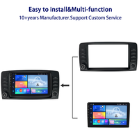 Meihua Cadre de tableau de bord de voiture portable de 9 pouces pour Mercedes Benz DVD MP3 Écran partagé Stéréo Radio Fascia Kit Android avec faisceau