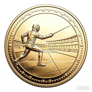 Pièce de monnaie commémorative sportive ronde estampillée or pour la cérémonie d'induction au Temple de l'Honneur – Souvenir - Product Image 4