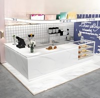 Comptoir de réception d'angle commercial personnalisé B070 pour café, salon de thé, animalerie
