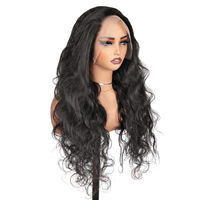 Hot 13x4 transparan Hd renda Wig untuk wanita hitam Amerika gelombang dalam Hd renda Frontal Wig rambut manusia mentah