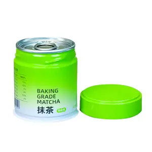 Wholesale Supplier High End Airtight round Metal Can Welded Matcha Tin with OEM Food Grade Sealer Logo Printing Tea Metal Jar