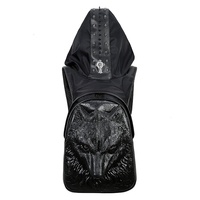 Sac à Dos Ordinateur Portable Unisexe Étanche en PU 3D, pour Étudiants, avec Doublure en Nylon et Fermeture Éclair