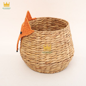 Panier de rangement écologique en forme de renard, best-seller, en jacinthe d'eau, pour l'organisation de la chambre d'enfant - Product Image 3