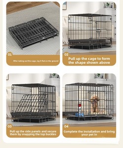 Büyük ve orta ölçekli köpekler için katı desen demir köpek sandık düğme kapatma tuvalet ev kullanımı ile kapalı açık kulübesi - Product Image 4
