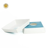 Jetable anti-graisse à emporter papier bateau forme plateaux de nourriture pour la restauration rapide de dessert de crème glacée