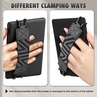Sangle de maintien élastique polyvalente MoKo Zebra Design, légère, avec poignée pour les doigts, sangle de sécurité pour tablettes Kindle de 6 à 8 pouces