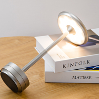 Lampe de table sans fil LED en aluminium brossé oxydé de luxe pour bars, restaurants, décorative, avec batterie rechargeable par USB