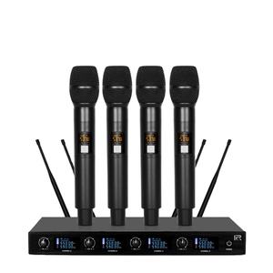 4 canales de rendimiento profesional karaoke etapa equipo de audio 4 sistema de micrófono Inalámbrico <span class=keywords><strong>UHF</strong></span> - Product Image 1
