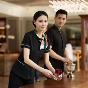 Uniforme de serveur de restaurant moderne avec logo personnalisé Ilex <span class=keywords><strong>Pur</strong></span> Purea Lines Design, uniforme de serveuse de restaurant, uniforme de serveur indien - Product Image 5