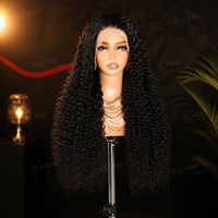 Pelucas de Cabello Humano Remy Virgen HD 13x6 para Lace Frontal, 40 Pulgadas, Sin Pegamento, Pre-Desplumadas, Ondas Profundas, Rizadas, para Mujer
