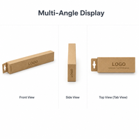 Custom Logo Eco-Friendly Kraft Paper Packaging Box Long Narrow Self Erecting Cardboard Box with Hanging Tab for MOQ