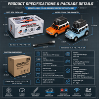 Voiture RC FPV miniature 1:64 Pocket Bronco avec caméra WiFi HD 720P intégrée, gyroscope, absorption des chocs avant et contrôle à distance, compatible VR