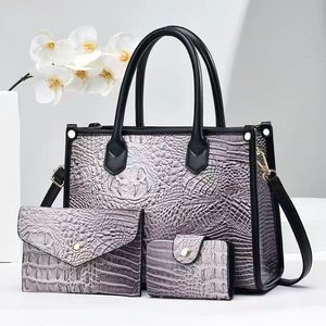 New Wholesale 3 in 1 Shoulder Bags Set Brand Ladies Fashion Good Quality PU Leather Luxury Women's <b>Handbags</b> With Purse - Product Image 4