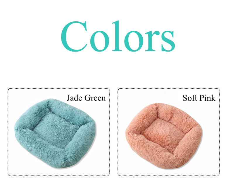 Small Soft Donut Faux Square Dog Bed Luxury Washable Plush Fluffy Pet Dog Bed