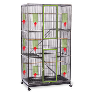 खुली छत हस्तनिर्मित तार लोहे के तोते <span class=keywords><strong>2</strong></span> स्टैक्स पैरो पिंजरे पक्षी वाहक पालतू पिंजरे उत्पाद - Product Image 4