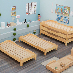 Wooden Single <strong>Bed</strong> for Children Kindergarten Daycare Center Daycare Center <strong>Resting</strong> <strong>Bed</strong> Can Be Stacked to Save Space for Children - Product Image 2