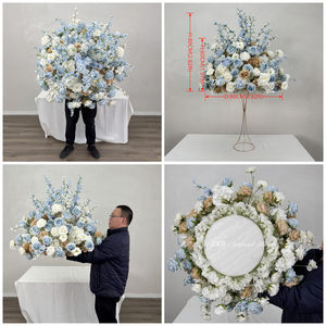 Décorations de table de mariage DKB-FB1252, boules de fleurs roses bleu clair, centres de table pour les fiançailles, célébrations, fêtes - Product Image 3