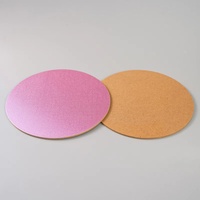 Plateau à gâteau en MDF argenté Sunshie, base en carton arrondie pour la décoration de gâteaux avec poignée à impression en relief
