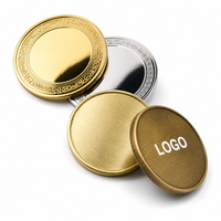 Pièces de monnaie souvenir vierges personnalisées avec logo du fabricant, gravure sur métal, plaqué or et argent, en acier inoxydable, pour collection