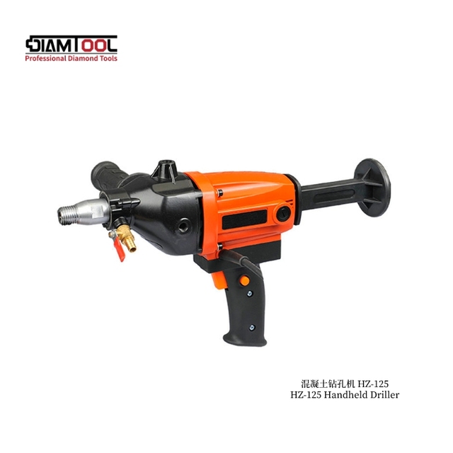 Portable 220V HZ-125 Electric Diamond Core Drill Machine Handheld Design Pump Engine New Condition PLC Construction Industries