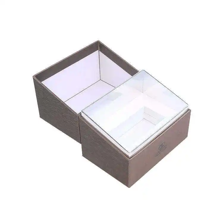 กล่องใส่น้ำหอมกระดาษ EVA แบบปิดด้วยกำมะหยี่กระดาษพิเศษสีน้ำตาลหรูหราสินค้าใหม่